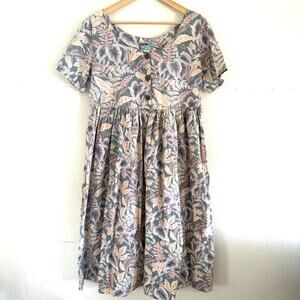 Reyn Spooner Short Sleeve Midi Dress Muumuu Women’s Size Medium Hawaiian Aloha